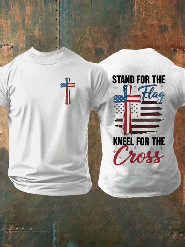 Men's Faith Cross Printed Casual T-shirt