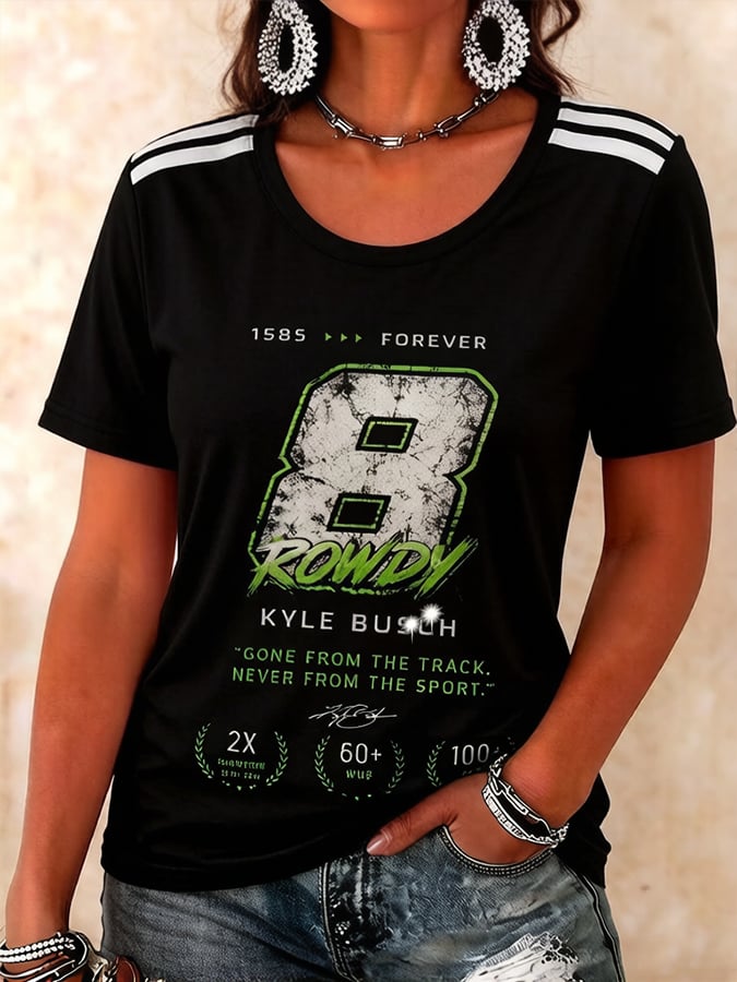 Women's Racing-Themed Short-Sleeve Printed T-Shirt