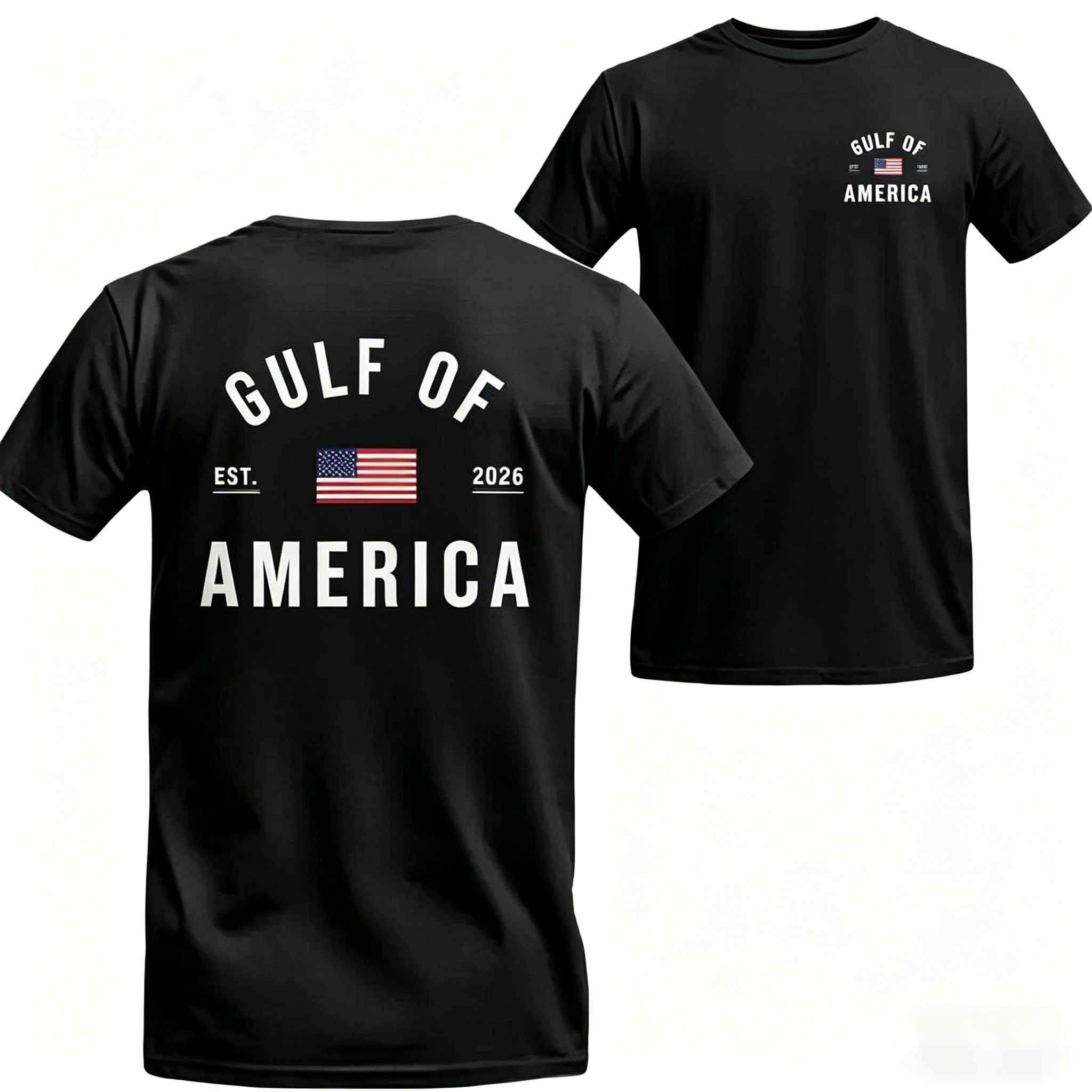 Men's Gulf of America T-Shirt – Patriotic Minimalist USA Flag Graphic Shirt