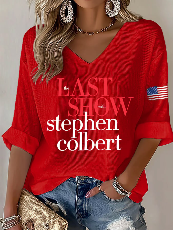 🔥Buy 3 Get 10% Off V-Neck Retro Last Show Print T-Shirt