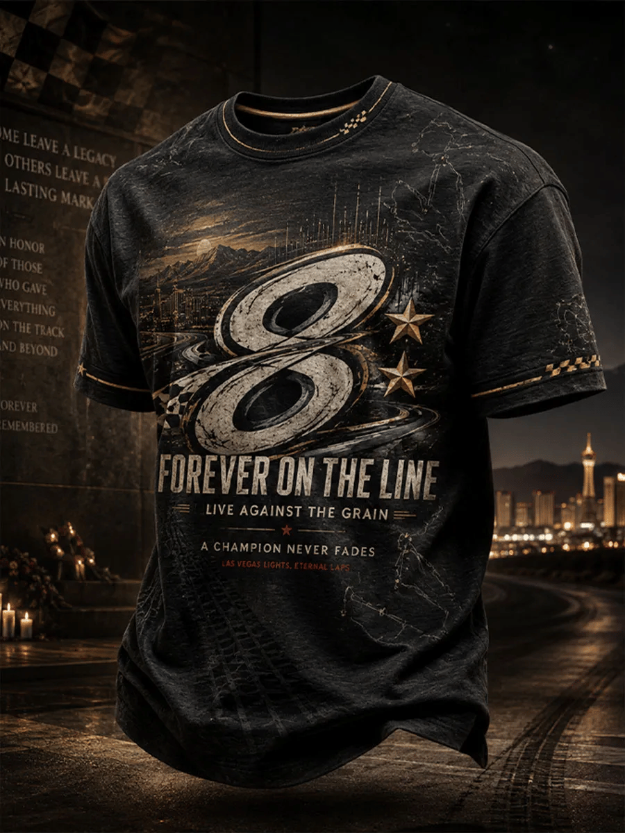 Men's Retro Rip Legend Drive Against The Grain Print Comfortable Short-Sleeve T-Shirt