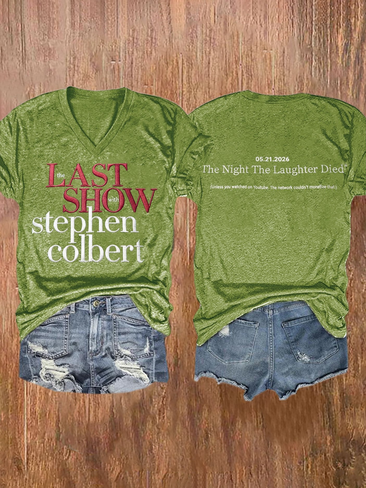 V-Neck Retro Last Show 05.21.2026 The Night The Laughter Died Print T-Shirt