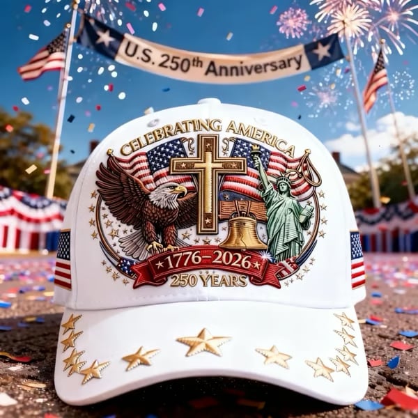 Unisex 🦅Eagle & Liberty & Cross🎆United States 250th Anniversary Hat🧢