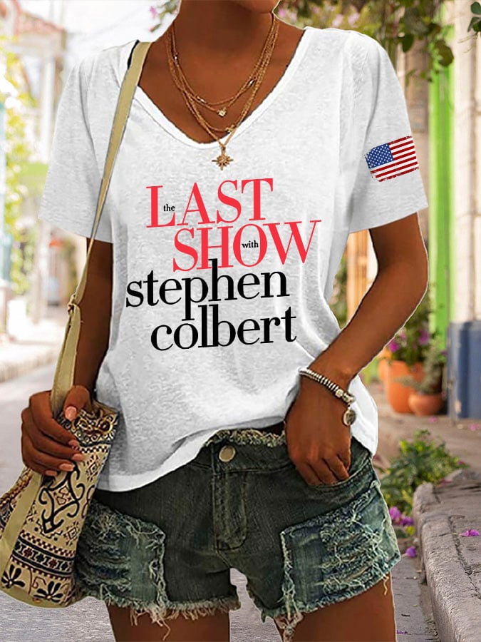 🔥Buy 3 Get 10% Off V-Neck Retro Last Show Print T-Shirt
