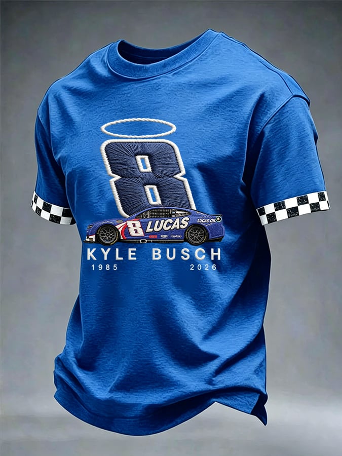 Men's Drag Racing Hero Print Casual T-shirt