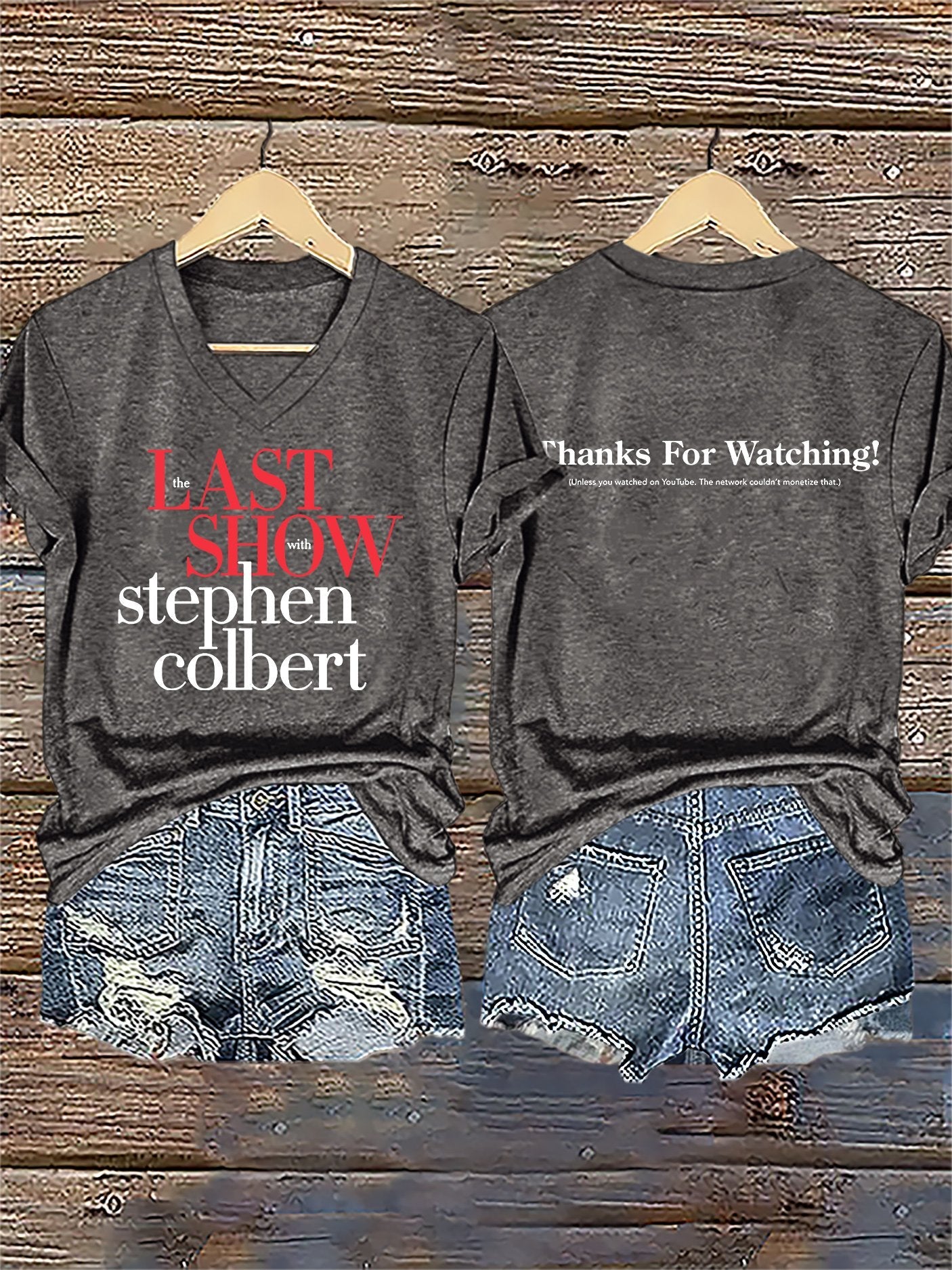 🔥Buy 3 Get 10% Off V-Neck Retro Last Show Print T-Shirt