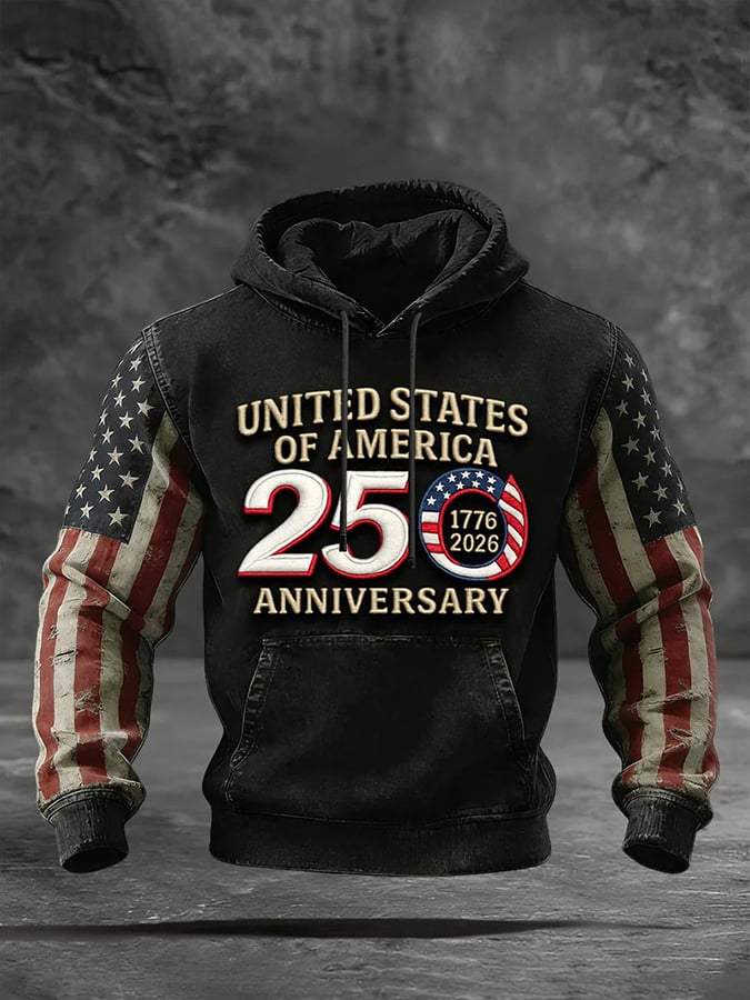 Men's Sweatshirt With A Print Commemorating The 250th Anniversary Of The United States