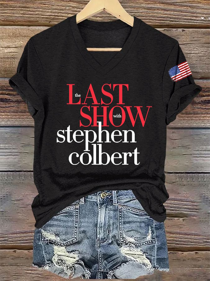 🔥Buy 3 Get 10% Off V-Neck Retro Last Show Print T-Shirt
