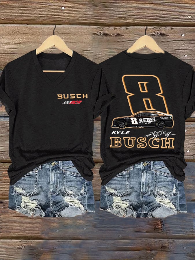 Women's Drag Racing Hero Print Casual T-shirt