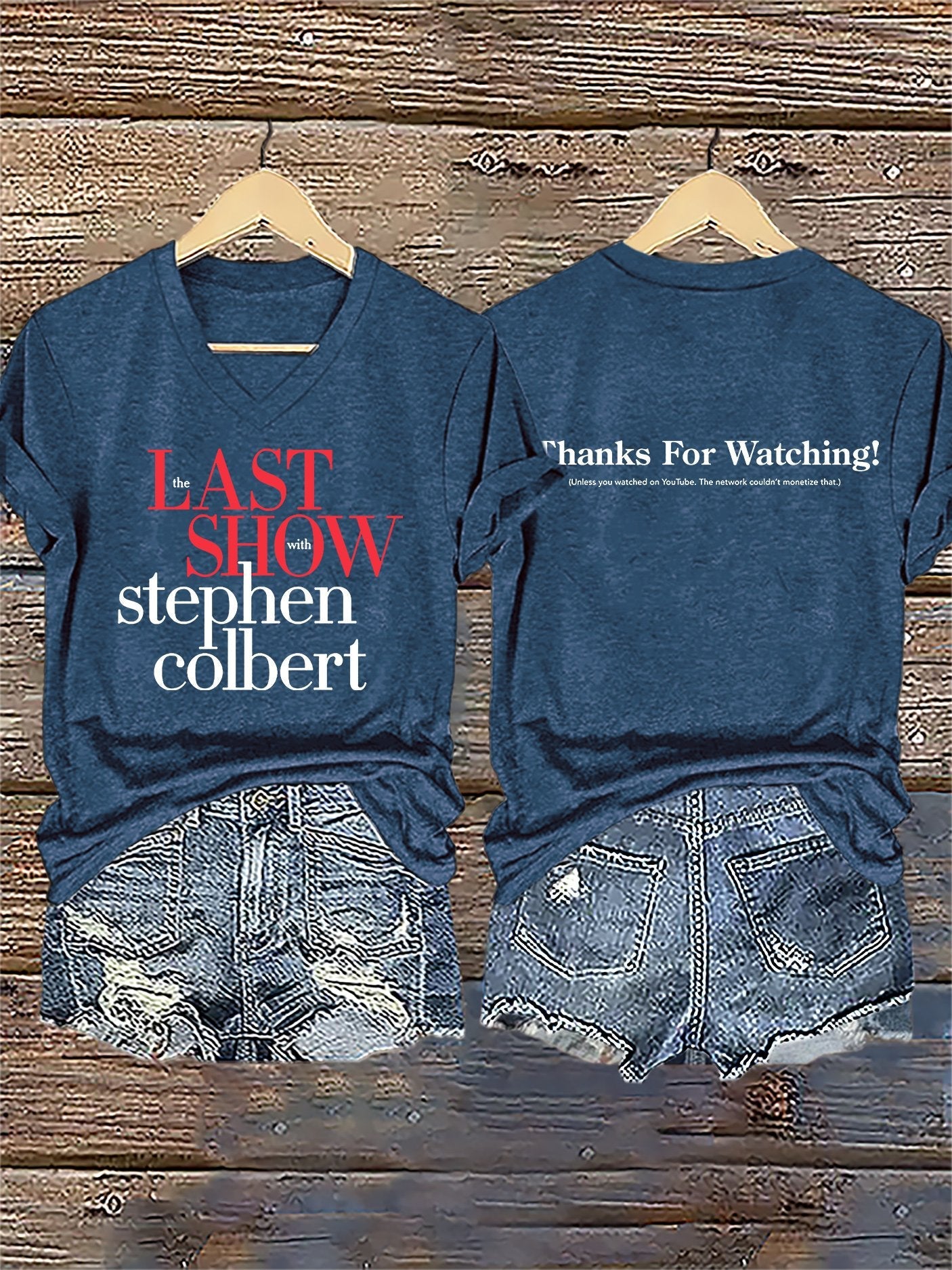🔥Buy 3 Get 10% Off V-Neck Retro Last Show Print T-Shirt