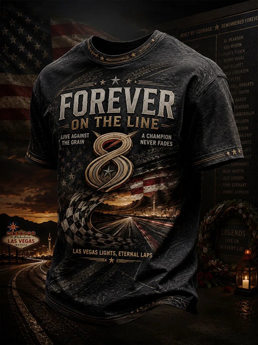 Men's Retro Rip Legend Drive Against The Grain Print Comfortable Short-Sleeve T-Shirt