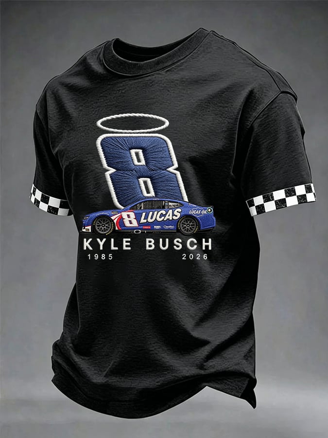 Men's Drag Racing Hero Print Casual T-shirt