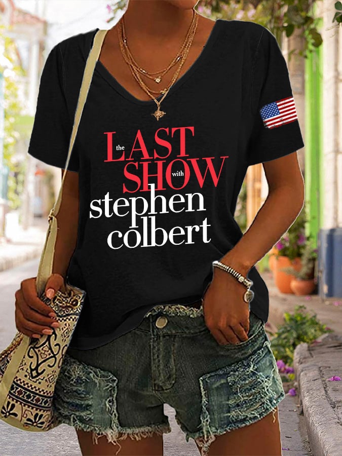 🔥Buy 3 Get 10% Off V-Neck Retro Last Show Print T-Shirt