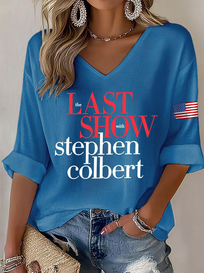 🔥Buy 3 Get 10% Off V-Neck Retro Last Show Print T-Shirt
