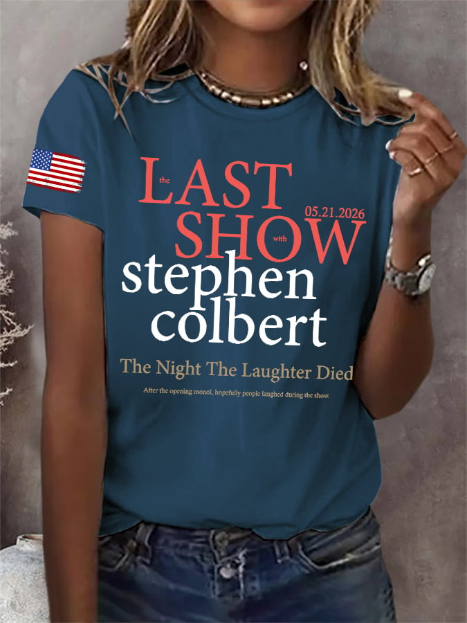 Retro Last Show 05.21.2026 The Night The Laughter Died After The Opening Monol, Hopefully People Laughed During The Show Print T-Shirt