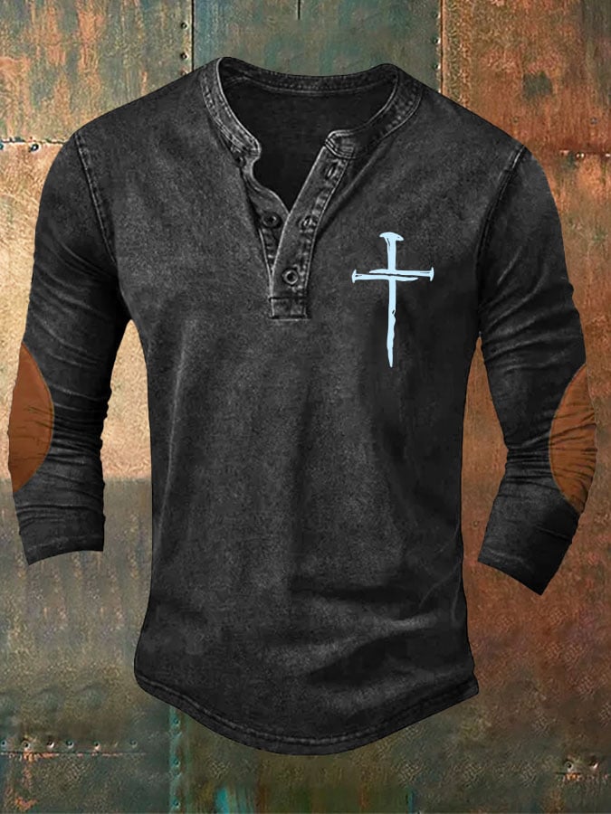 Men's Faith Cross Print Top