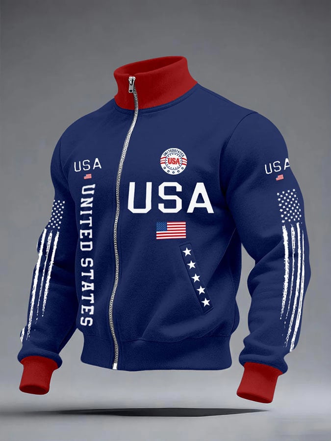 Men's Retro With A Print Commemorating The 250th Anniversary Of The United States Jackets