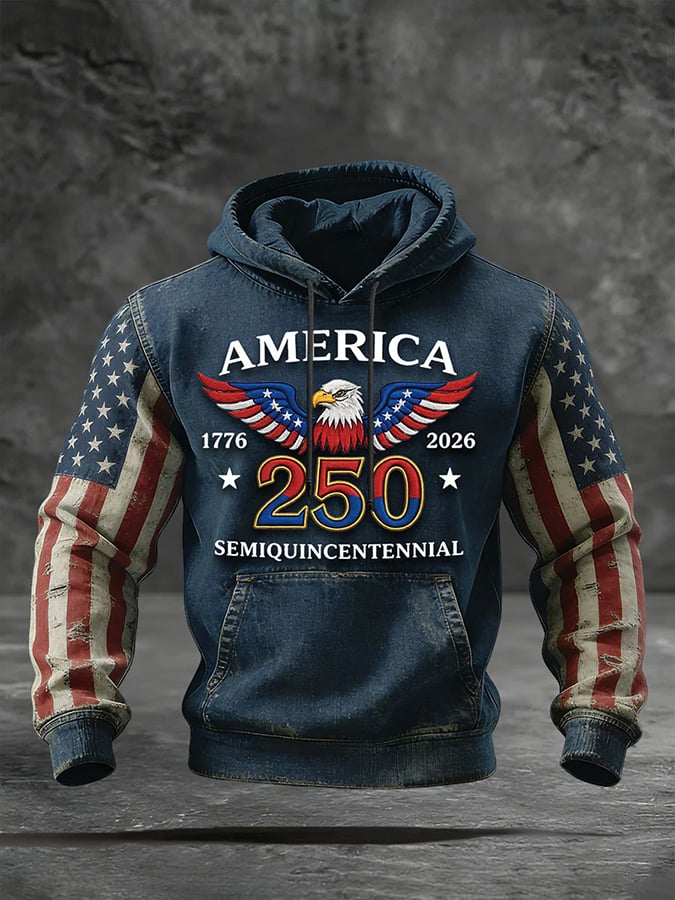 Men's Sweatshirt With A Print Commemorating The 250th Anniversary Of The United States