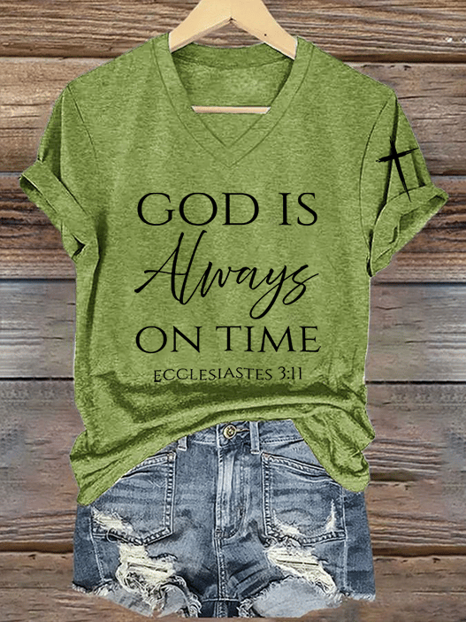 Women's God Is Always On Time T-Shirt