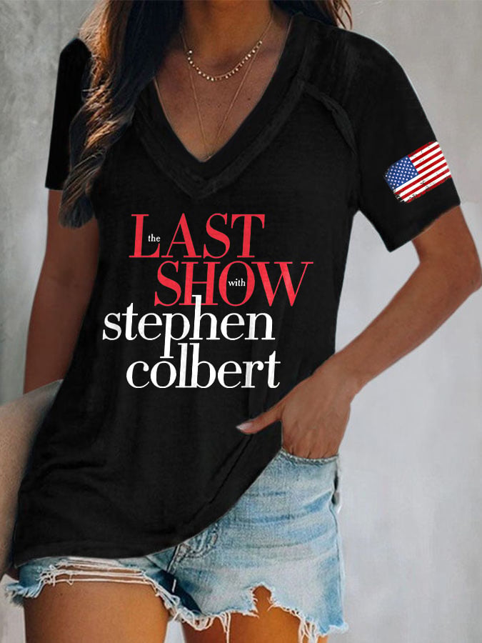 🔥Buy 3 Get 10% Off V-Neck Retro Last Show Print T-Shirt