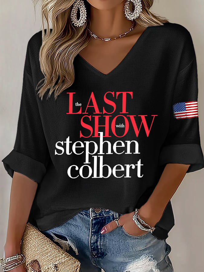 🔥Buy 3 Get 10% Off V-Neck Retro Last Show Print T-Shirt
