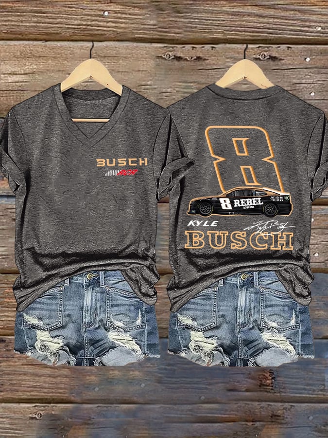 Women's Drag Racing Hero Print Casual T-shirt