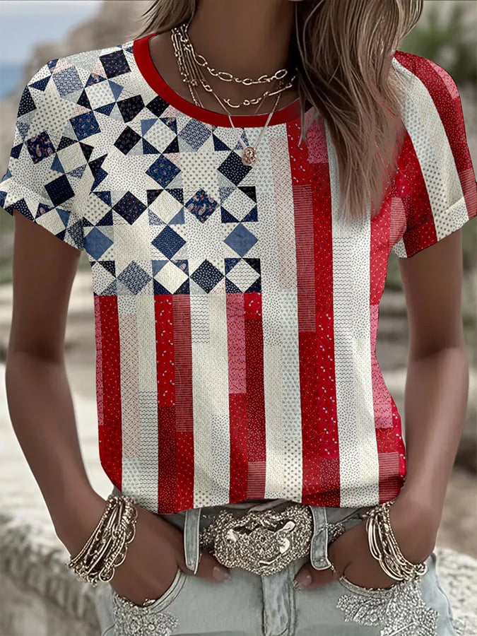 Women's Retro Unisex 250th Anniversary Printed T-shirt