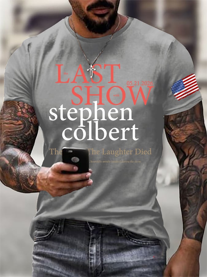 🔥Buy 3 Get 10% Off🔥Men's Retro Last Last Show 05.21.2026 The Night The Laughter Died After The Opening Monol, Hopefully People Laughed During The Show Print T-Shirt