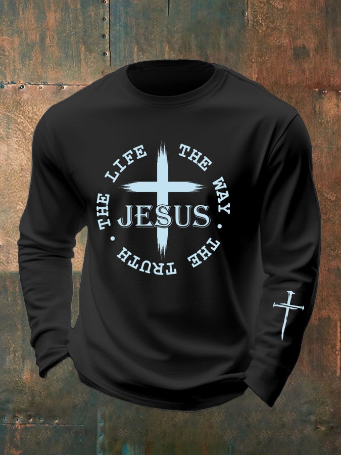 Men's Casual Faith Long-Sleeved T-Shirt