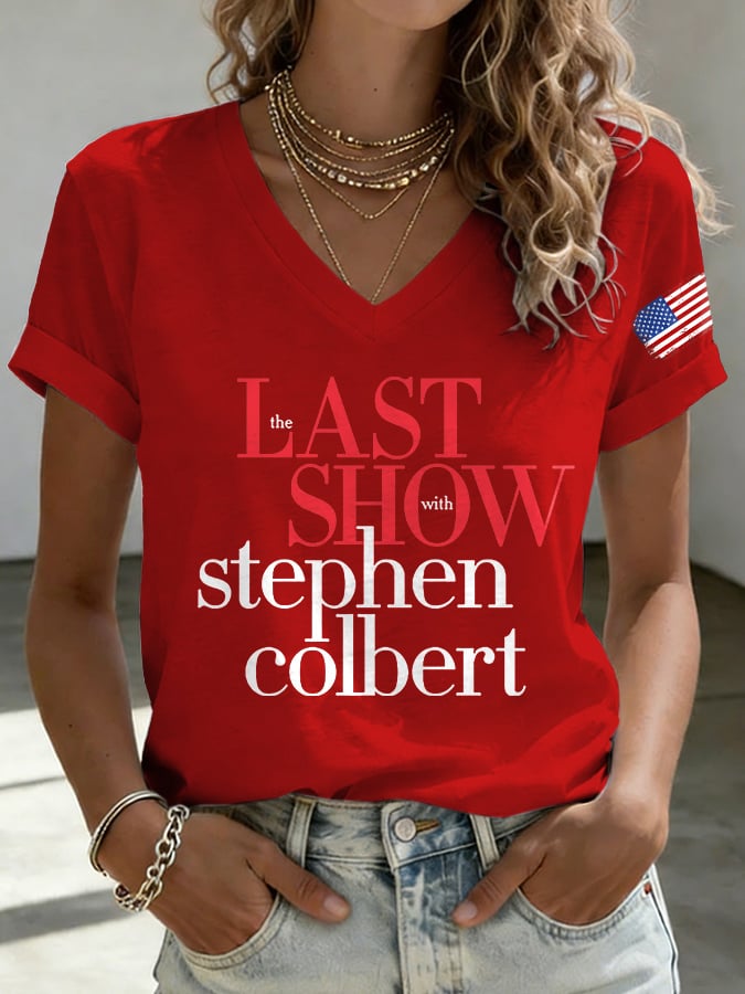 🔥Buy 3 Get 10% Off V-Neck Retro Last Show Print T-Shirt