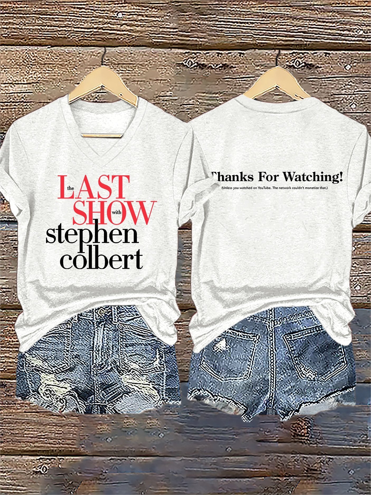 🔥Buy 3 Get 10% Off V-Neck Retro Last Show Print T-Shirt
