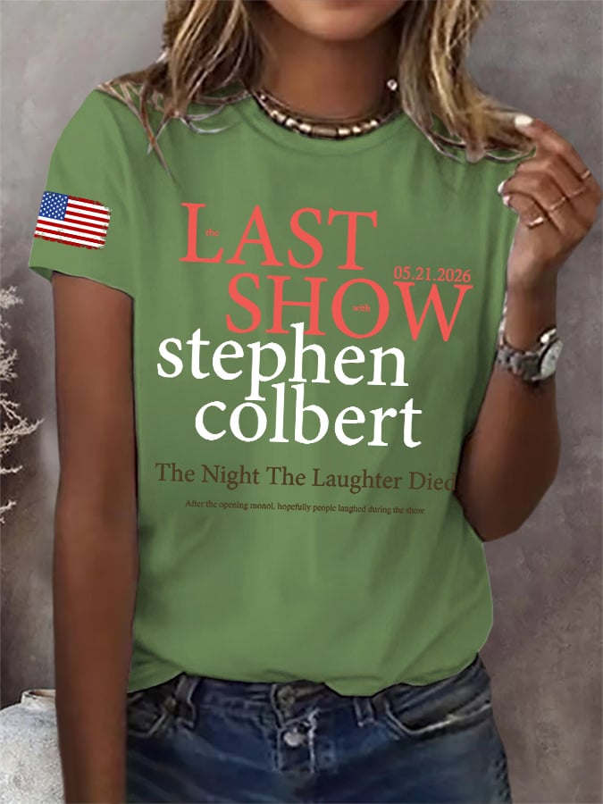 Retro Last Show 05.21.2026 The Night The Laughter Died After The Opening Monol, Hopefully People Laughed During The Show Print T-Shirt