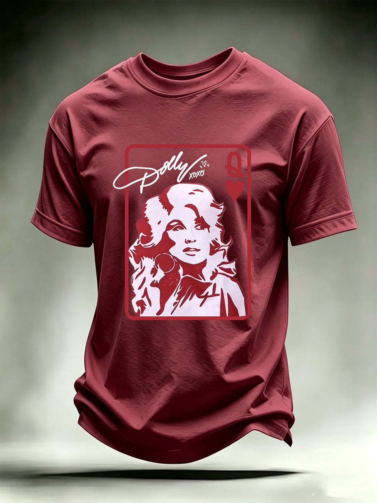 Men's Queen of Hearts Shirt Country Music Graphic Print T-Shirt