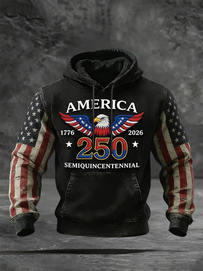 Men's Sweatshirt With A Print Commemorating The 250th Anniversary Of The United States