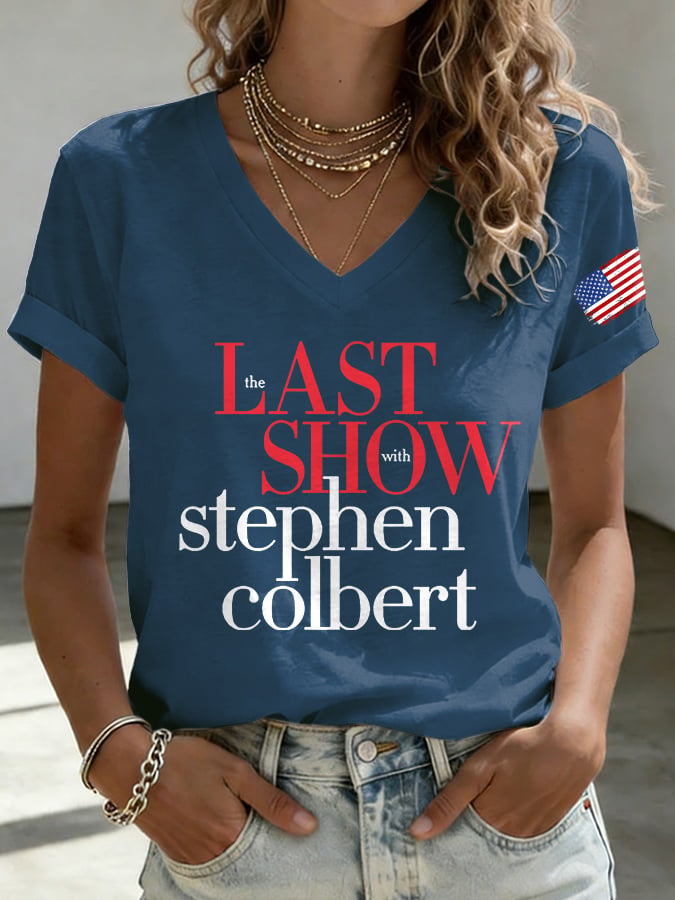 🔥Buy 3 Get 10% Off V-Neck Retro Last Show Print T-Shirt