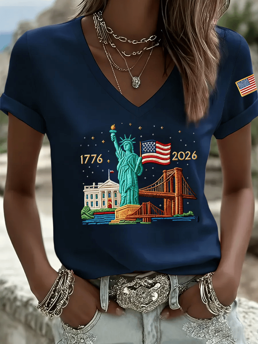 Women's America 250th Anniversary – 1776–2026 Freedom Celebration Print T-Shirt