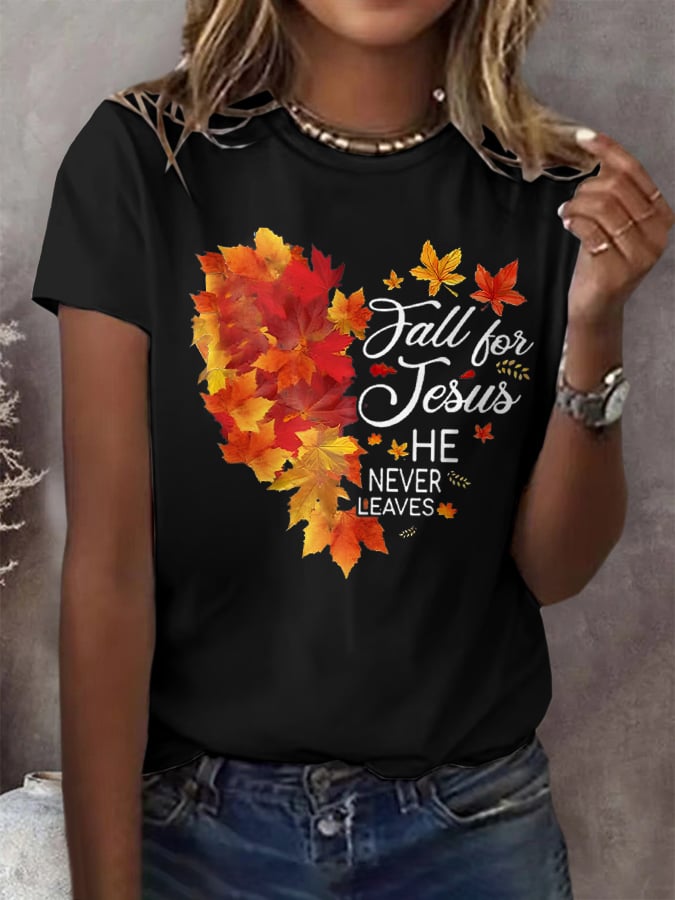 Women's Casual Retro Autumn Faith T-Shirt