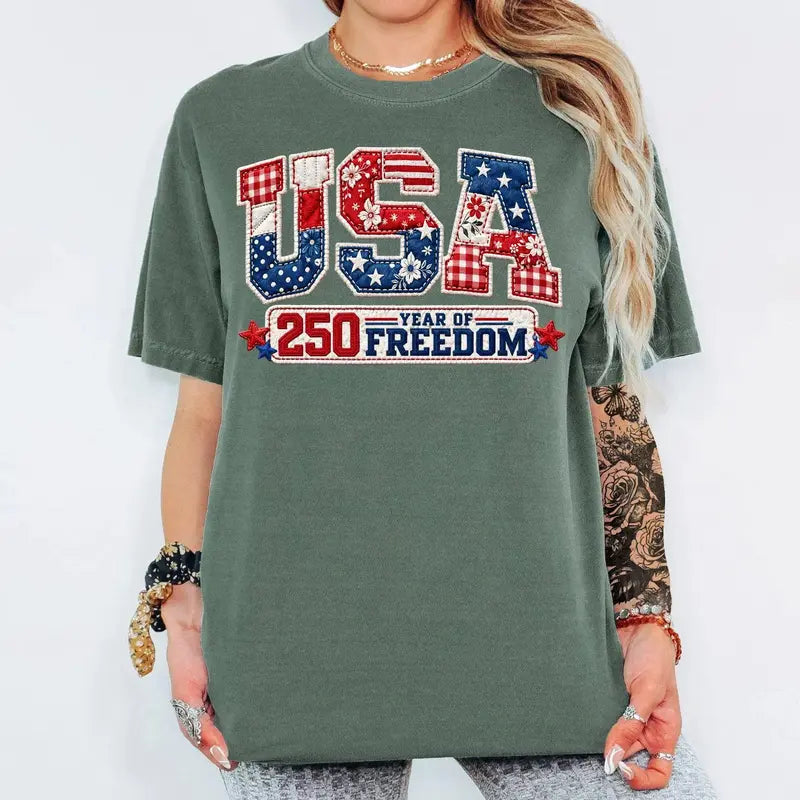 Women's Comfort Colors USA 250 Year Of Freedom Shirt,