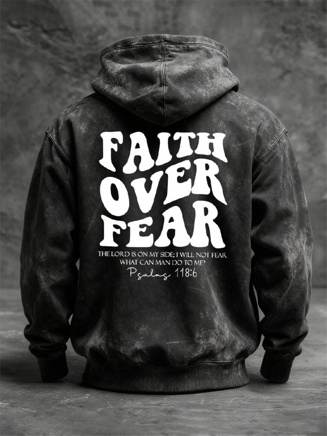 Men's Faith Over Fear Vintage Hoodie