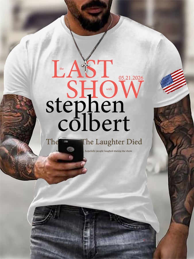 🔥Buy 3 Get 10% Off🔥Men's Retro Last Last Show 05.21.2026 The Night The Laughter Died After The Opening Monol, Hopefully People Laughed During The Show Print T-Shirt
