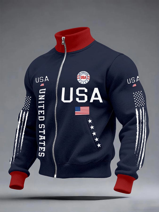 Men's Retro With A Print Commemorating The 250th Anniversary Of The United States Jackets