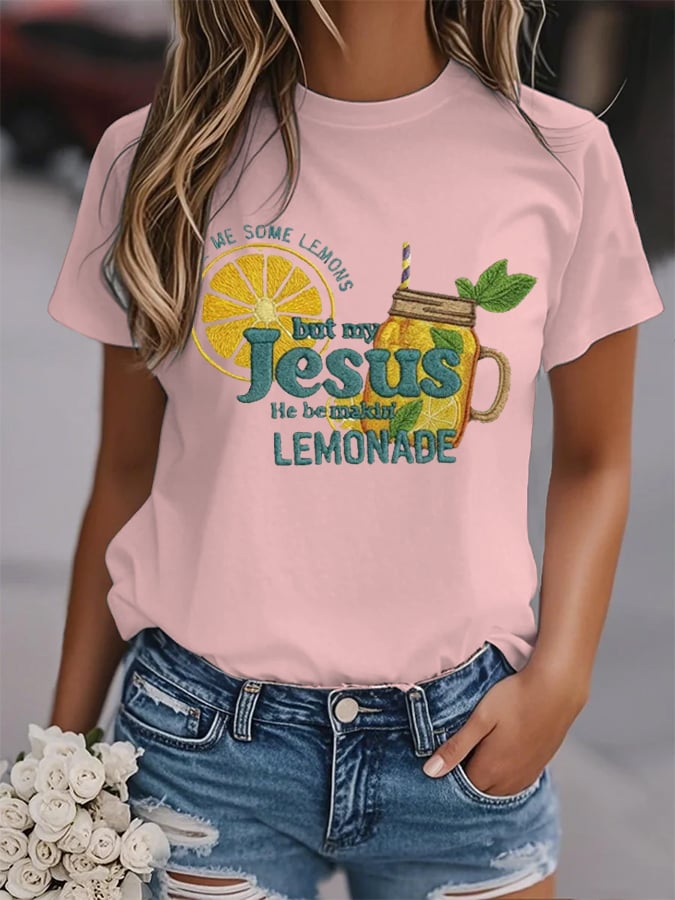 Women's Life Gave Me Some Lemons, But My Jesus Turned Them Into Lemonade Faith Print Shirt