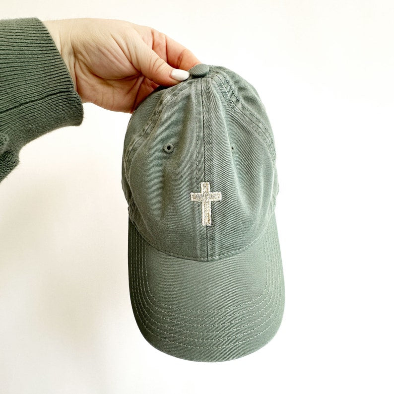 Embroidered Mini Cross Baseball Cap | Spring Baseball Hat | Religious | Minimal Cross Embroidery | Cute Accessory for Spring