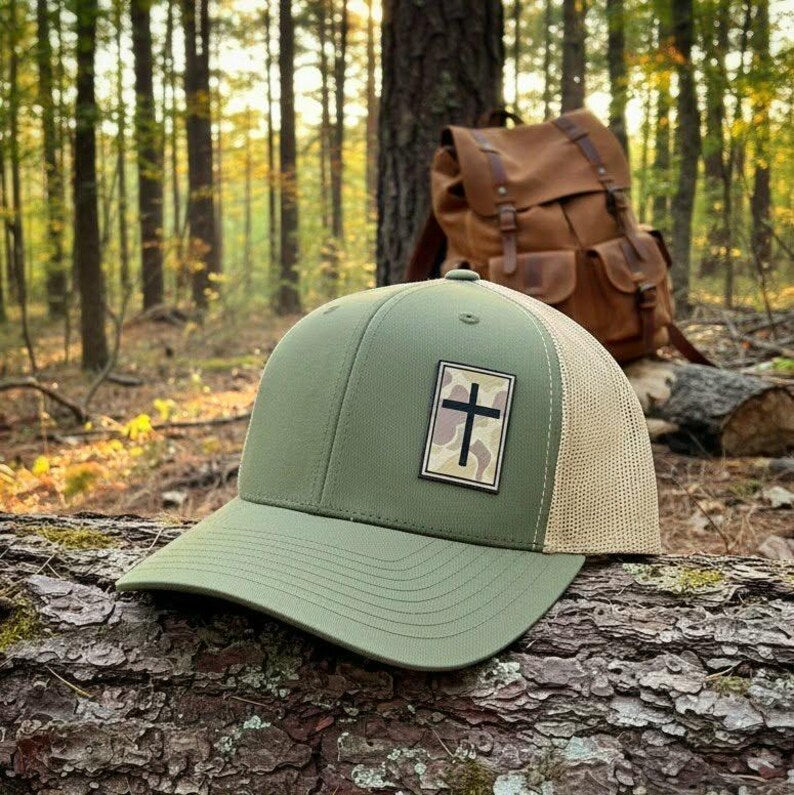 Small Cross Leather Patch | Classic Trucker Hat