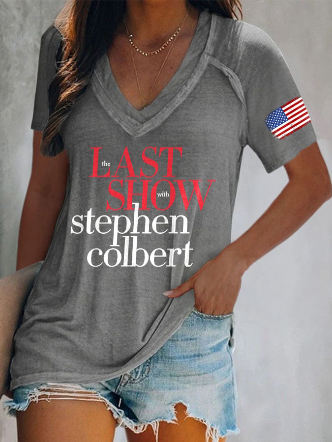 🔥Buy 3 Get 10% Off V-Neck Retro Last Show Print T-Shirt