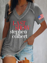 🔥Buy 3 Get 10% Off V-Neck Retro Last Show Print T-Shirt