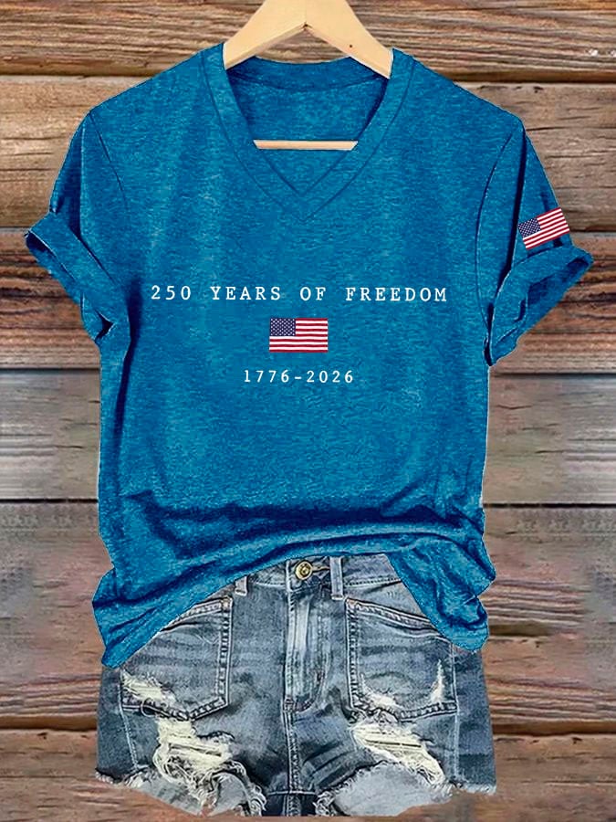 Women's America Flag Print T-shirt