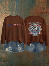 Women's   American 250th Print  Sweatshirt