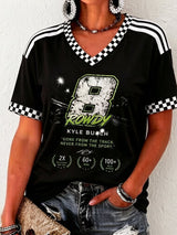 Women's Racing-Themed Short-Sleeve Printed T-Shirt