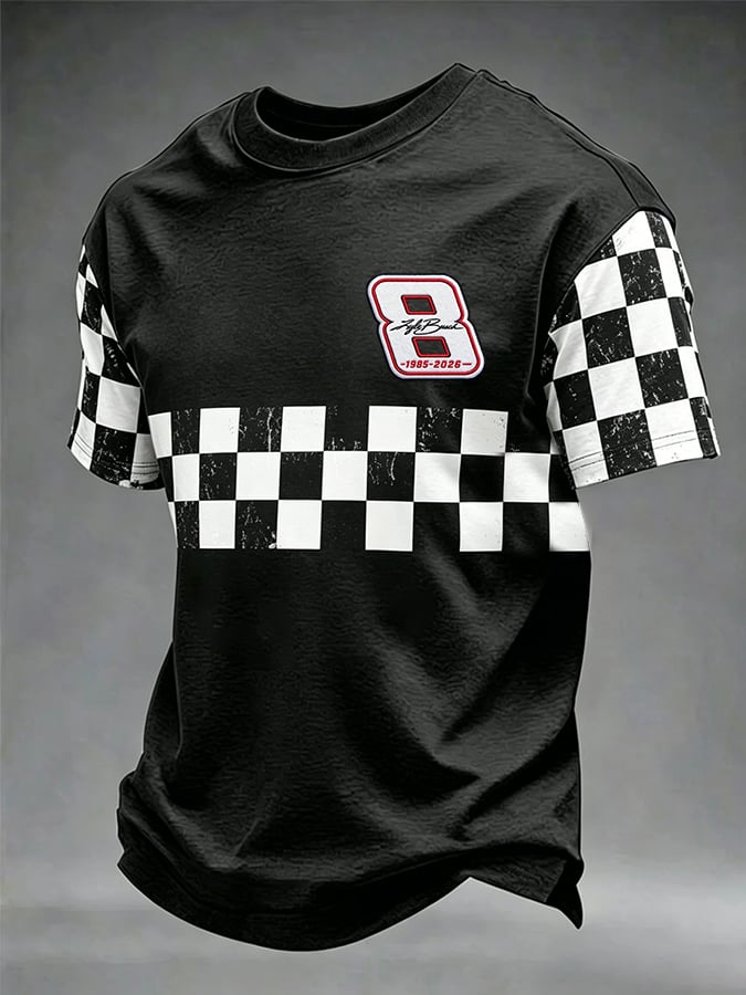 Men's Drag Racing Hero Print Casual T-shirt